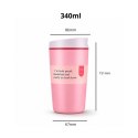 POJEMNY KUBEK TERMICZNY 340 ml TERMOS zamykany, jasnoróżowy CUP32