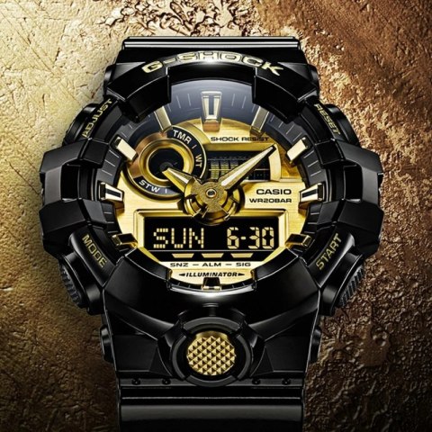 ZEGAREK MĘSKI CASIO G-SHOCK GA-710GB-1AER