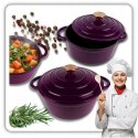 EMALIOWANY GARNEK ŻELIWNY 24cm 4L HAGE EGGPLANT