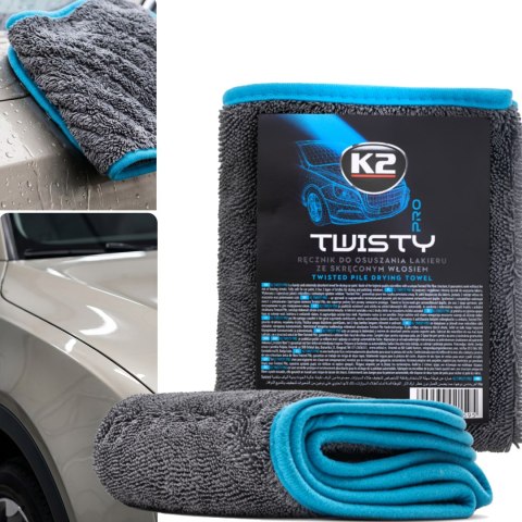 K2 Ręcznik Z Mikrofibry TWISTY PRO Dwustronny Do Lakieru 40x60cm D0224