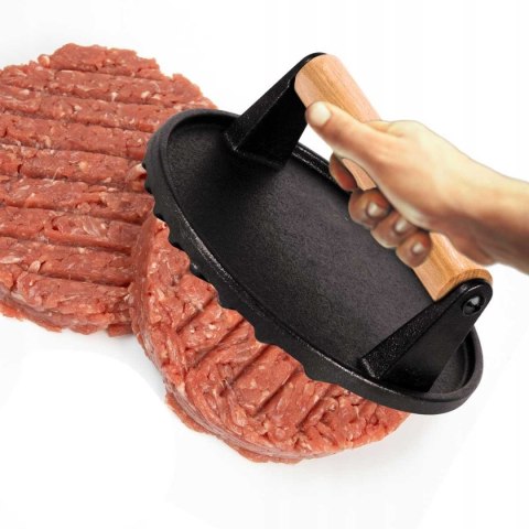 ŻELIWNA PRASKA OKRĄGŁA DO GRILLOWANIA BURGERÓW STEKÓW MIĘSA HAGE