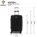 Zestaw 4 walizek podróżnych z beautycase - twarda skorupa, kółka 360°, TSA
