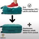 Zestaw 4 walizek podróżnych z beautycase - twarda skorupa, kółka 360°, zamek TSA