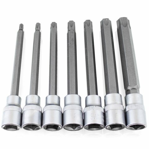 Zestaw narzędzi Kluczy Nasadki TORX 7 elementów BITUXX T25-T60 3/8"