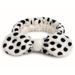 Opaska kosmetyczna do włosów DOTS, biało czarna OPK13