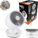 NEO TOOLS Wentylator Biurkowy Biały 45 W Oscylacja 3 Prędkości 90-016