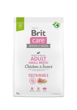 BRIT CARE® Dog Sustainable Adult Small Breed Chicken & Insect Karma Dla Psów Małych Ras Z Kurczakiem I Insektami 3 Kg