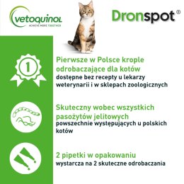 Vetoquinol Dronspot Roztwór Do Nakrapiania Dla Małych Kotów 0,5-2,5 Kg 30 Mg/7,5 Mg 2x0,35 ml