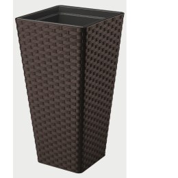 Donica Rattana slim kwadrat 30 - ciemny brąz