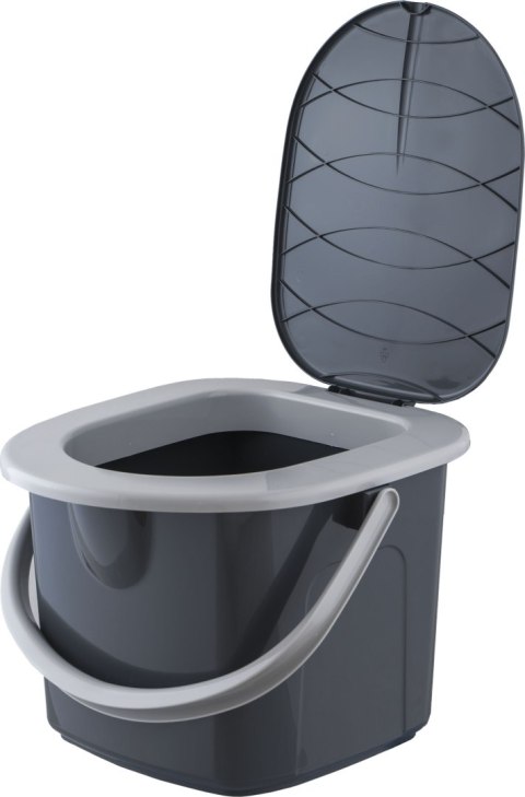 BRANQ Toaleta Turystyczna Wiadro WC Antracyt Z Pokrywą 15,5L 1305