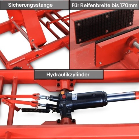 Hydrauliczny podnośnik motocyklowy Bituxx 460 kg czerwony, rampa serwisowa