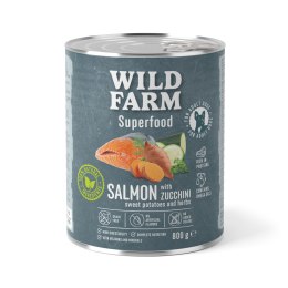 Wild Farm Superfood Łosoś - mokra karma z cukinią i batatami 800g