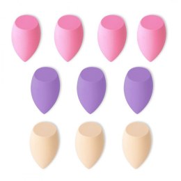 Zestaw 10 szt. miękkich gąbeczek do makijażu, blender PASTEL VIOLET GB12