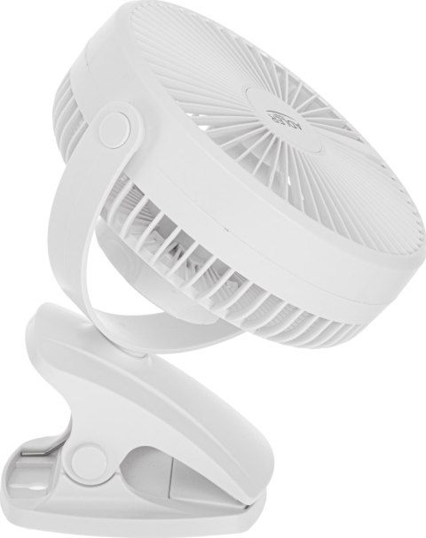 Wentylator Biurkowy Z Klipsem Akumulatorowy 15,5 cm 360° Obrót USB-C ADLER AD 7342 White