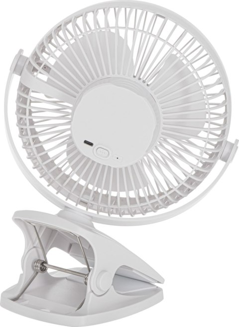 Wentylator Biurkowy Z Klipsem Akumulatorowy 15,5 cm 360° Obrót USB-C ADLER AD 7342 White