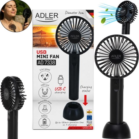 Wentylator Przenośny Na USB | Mini Wentylator ADLER AD 7338