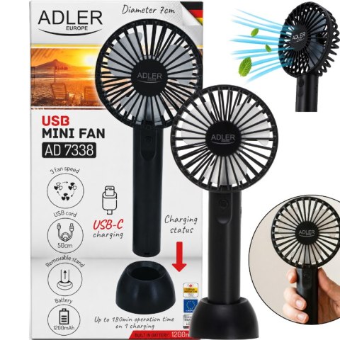 Wentylator Przenośny Na USB | Mini Wentylator ADLER AD 7338