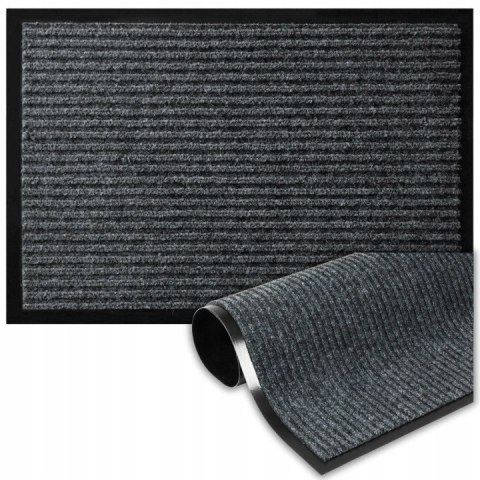 Wycieraczka pod drzwi 60 x 90 cm Szary Antypoślizgowa Gumowa do Butów
