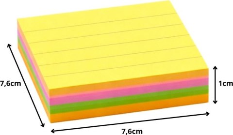 Karteczki Samoprzylepne 76x76mm Liniowane 100 Kartek STICK NOTE X03-B