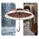 Parasol Długi Elegancki XXL 16 Drutów Brązowy 25016_BR