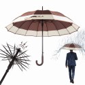 Parasol Długi Elegancki XXL 16 Drutów Brązowy 25016_BR