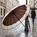 Parasol Długi Elegancki XXL 16 Drutów Brązowy 25016_BR