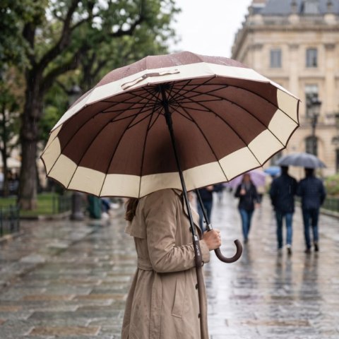 Parasol Długi Elegancki XXL 16 Drutów Brązowy 25016_BR