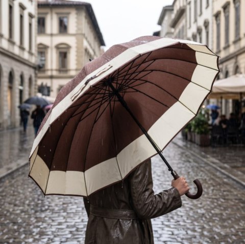 Parasol Długi Elegancki XXL 16 Drutów Brązowy 25016_BR