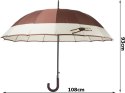 Parasol Długi Elegancki XXL 16 Drutów Brązowy 25016_BR