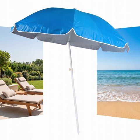 Parasol Plażowy Ogrodowy Balkonowy Duży XXl Z Filtrem UV 210cm Składany 14416