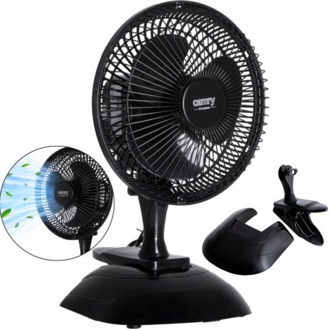 Wentylator 15 cm z Klipsem + Podstawa Czarny CAMRY CR 7340