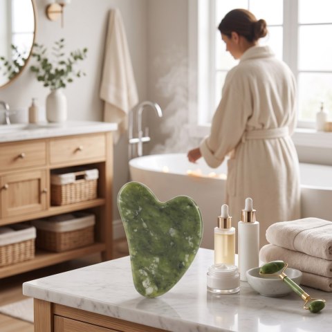 Masażer Jadeitowy Gua Sha Do Masażu Twarzy Szyi I Ciała 24361