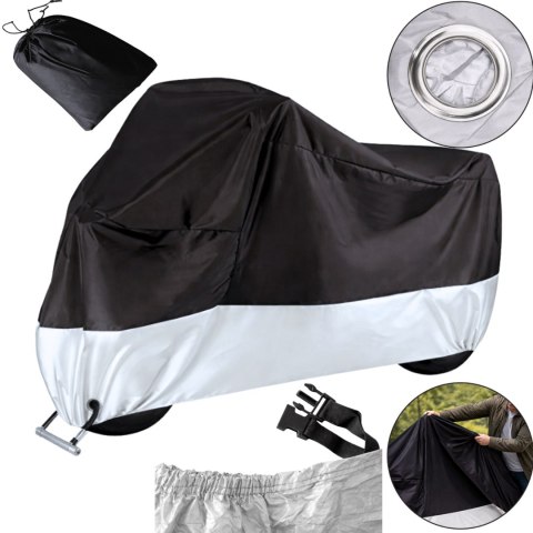 Pokrowiec Na Rower Motor Wodoodporny UV Srebrny 215x130cm 10174_XL_S