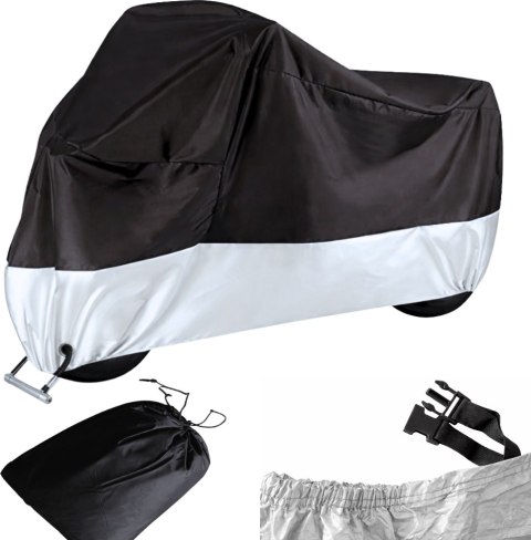 Pokrowiec Na Rower Motor Wodoodporny UV Srebrny 215x130cm 10174_XL_S