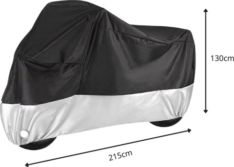 Pokrowiec Na Rower Motor Wodoodporny UV Srebrny 215x130cm 10174_XL_S