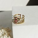 Pierścionek stal szlachetna platerowana 14k złotem, regulowany, potrójny różowy PST1035