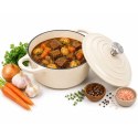 EMALIOWANY GARNEK ŻELIWNY 28cm 5,9L KREMOWY 7766