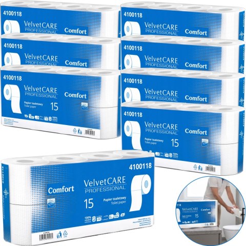 Papier Toaletowy VELVET CARE Professional Comfort 2W 15m - 64 Rolki