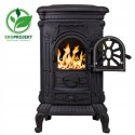 Piec wolnostojący żeliwny INGRID 9kW + Zestaw Rur CZARNY 9kW Ø120 na drewno ECO