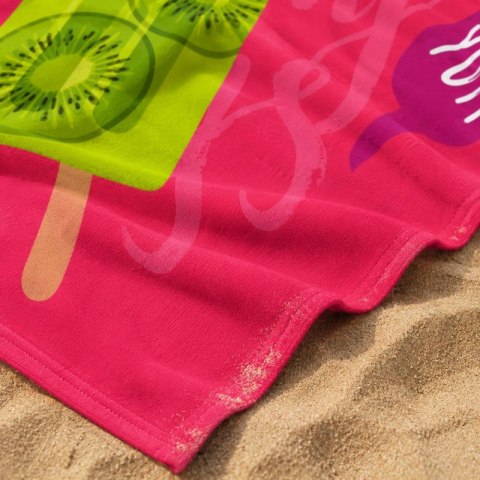 Ręcznik plażowy, na basen YUM, różowy, lód KIWI 150x70 REC54WZ8