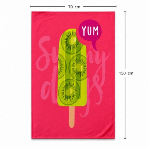 Ręcznik plażowy, na basen YUM, różowy, lód KIWI 150x70 REC54WZ8