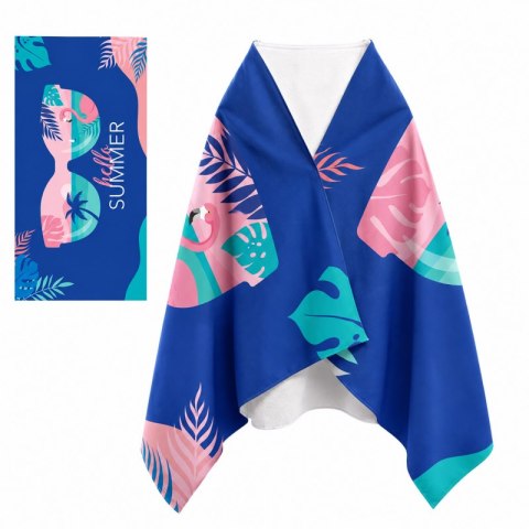Ręcznik plażowy, na basen niebieski HELLO SUMMER 150x70 REC54WZ9
