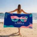 Ręcznik plażowy, na basen niebieski HELLO SUMMER 150x70 REC54WZ9