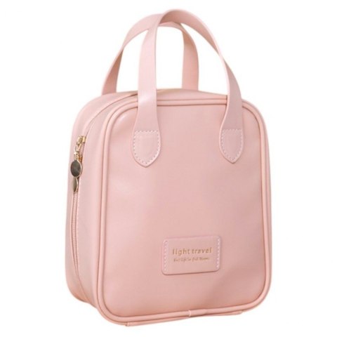 Kosmetyczka organizer na kosmetyki z rączką 17x7x19cm różowa KS128R