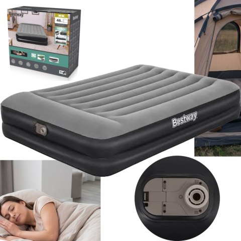 Materac Dmuchany Z Wbudowaną Pompką 203x152x46cm BESTWAY 67403
