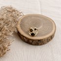 Pierścionek stal szlachetna platerowana 14k złotem, regulowany, TIGER STONE PST1046