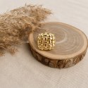 Pierścionek stal szlachetna platerowana 14k złotem, regulowany duży, PLECIONY PST1059