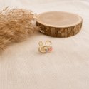 Pierścionek stal szlachetna platerowana 14k złotem, regulowany, kamienie naturalne PST1043