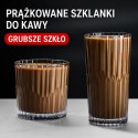Zestaw 6 szt szklanek ryflowanych do kawy, whisky, grube szkło 300ml SZK225ZESTAW6