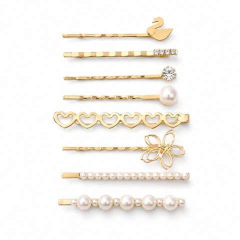 Zestaw 8 sztuk Eleganckich złotych wsuwek do włosów SP205